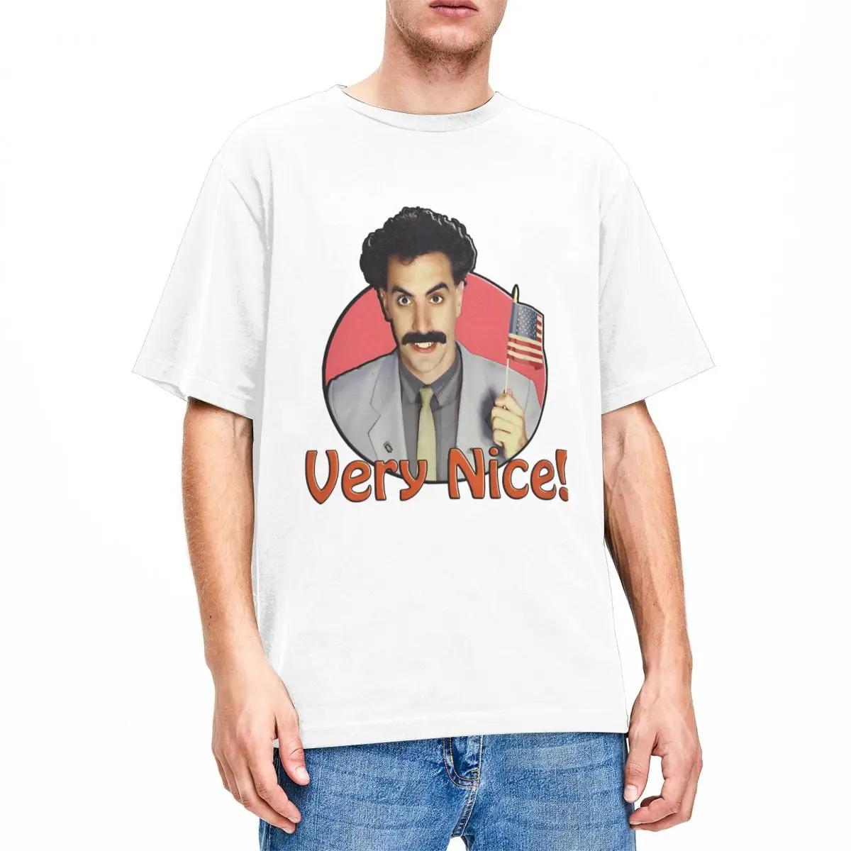 Borat Very Nice! T-Shirt for Men Women Funny Movie Amazing 100% Cotton Tee Shirt Crewneck Short Sleeve Birthday Present Tops