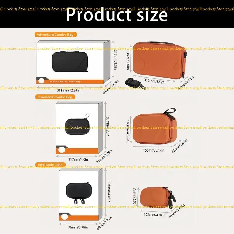 R1WD Travel Storage Case For ACTION 6/5Pro/4/3 Camera Shock Absorbing Design