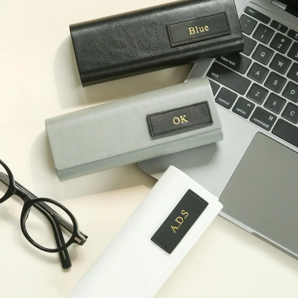 Custom Gold Hot Stamping Name Glasses Case Personalized Initials Portable Spectacle Storage Holder 24H Fast Dispatch