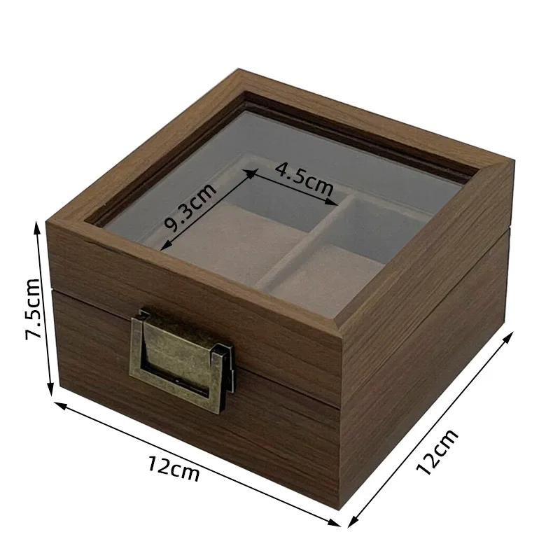 Black Walnut Wooden Dual Watch Storage Box for Watches Couples' Watch Case