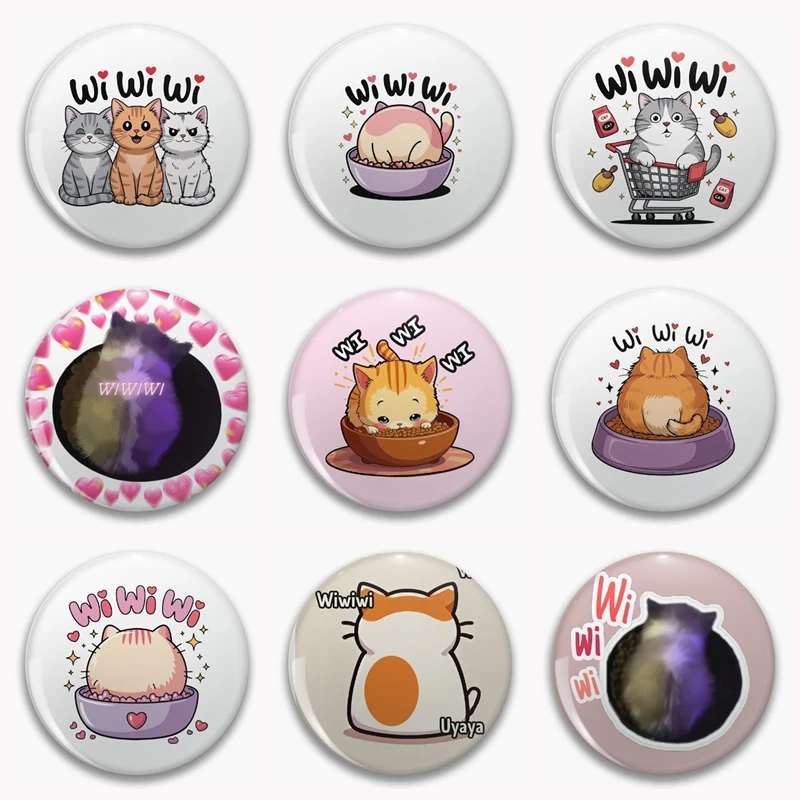 

Wiwiwi Cat милые аниме мягкие пуговицы булавка Kawaii кошки мем броши значок сумка пальто шляпа аксессуары ювелирные изделия подарки друзьям