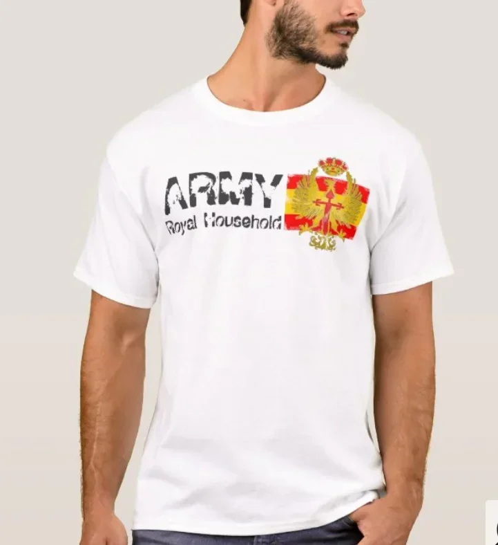 Spanish Royal Household Troops King´s Own Immemorial 1st Infantry Regiment T-Shirt 100% Cotton Short Sleeve O-Neck Mens T Shirt