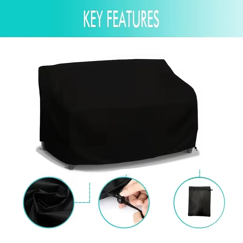 Outdoor Double-Seater or Three-Seater Sofa Dust Cover, with Pull-Out Rope at the Bottom, Providing Protection Against Sun and Du
