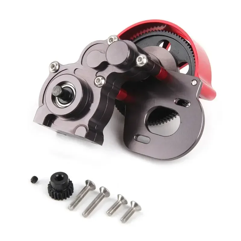 Complete Metal Gearbox Middle Transmission Box with Motor Gear for 1/10 RC Crawler Car Axial SCX10 Upgrade Parts