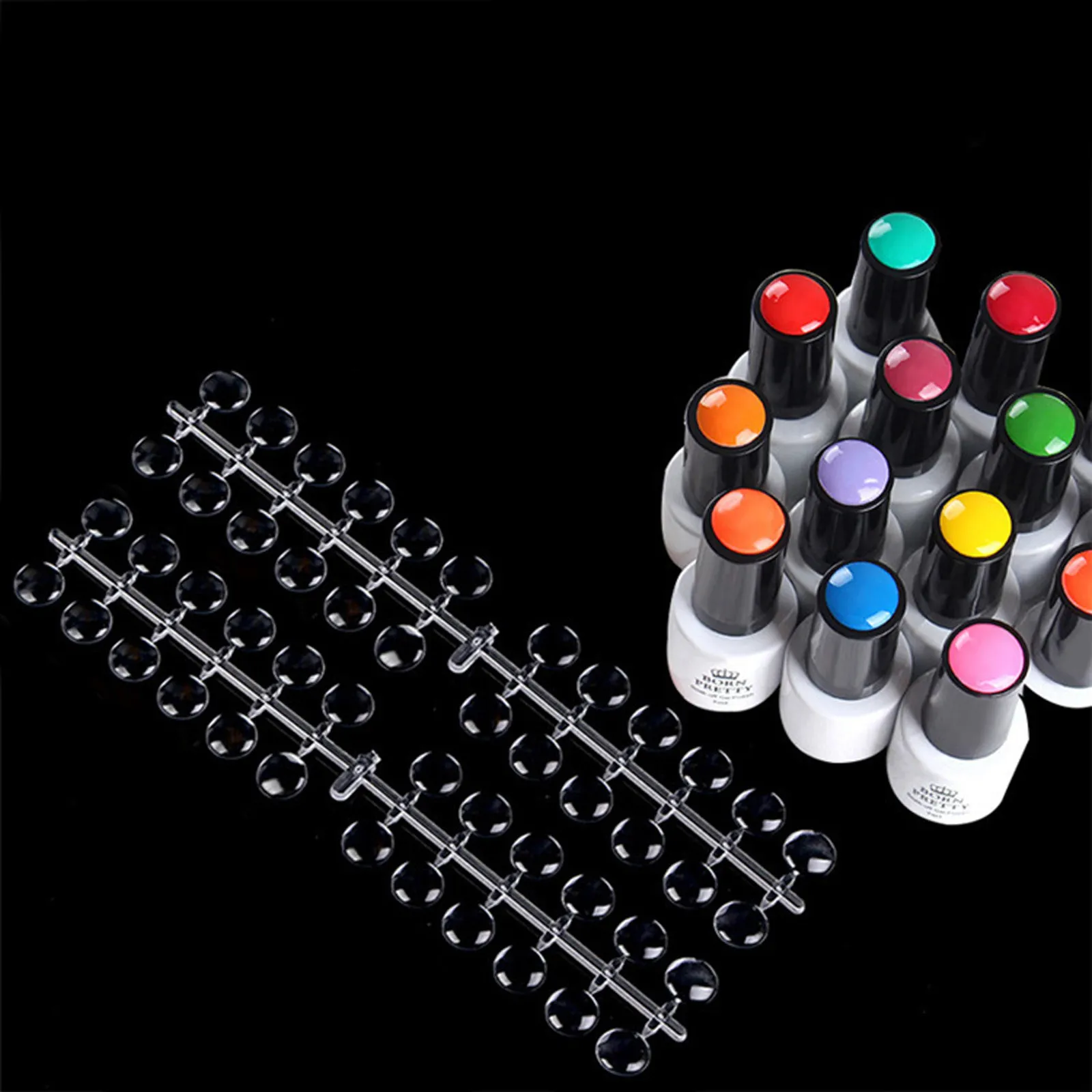 4Sets Gel Polish Color Display Boards Round Nail Plate Professional Manicure Chart Salons Beauty Spas Home