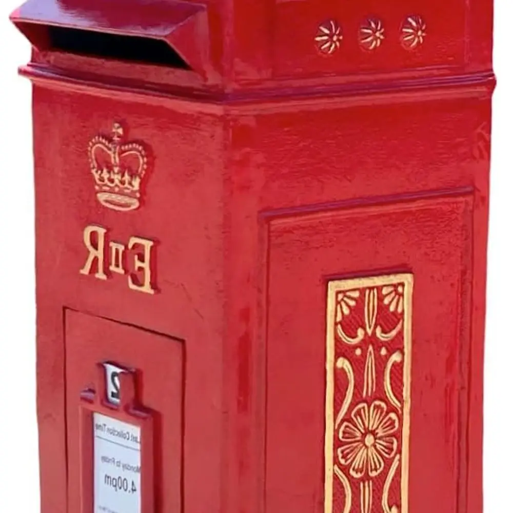 

Классический британский стиль ER II, литой алюминиевый красный почтовый ящик, чугунная копия почтового ящика