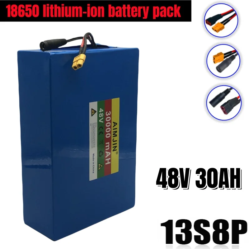 48V 30Ah 13S8P18650 Lithium Battery Pack 1000W Battery Built in 30A BMS