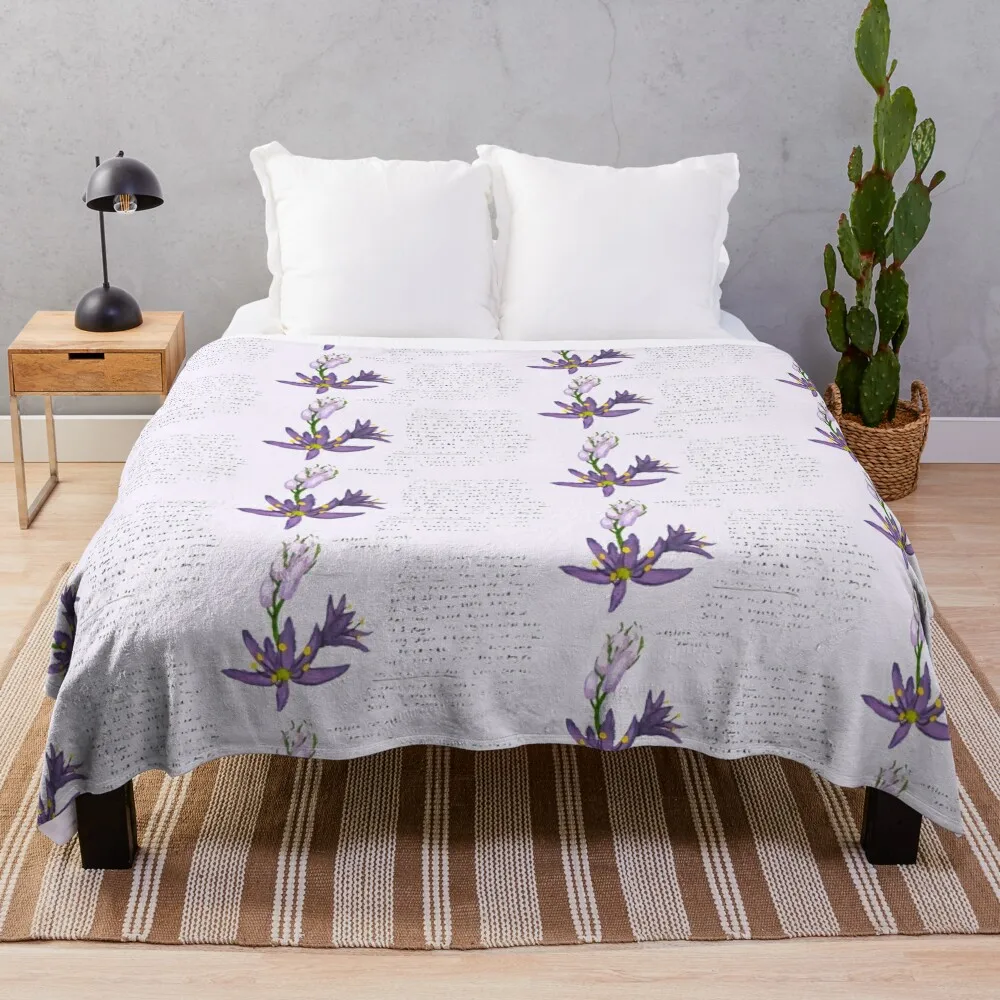 

Watercolor Purple Lily Throw Blanket Shaggy Heavy warm winter Furry Blankets