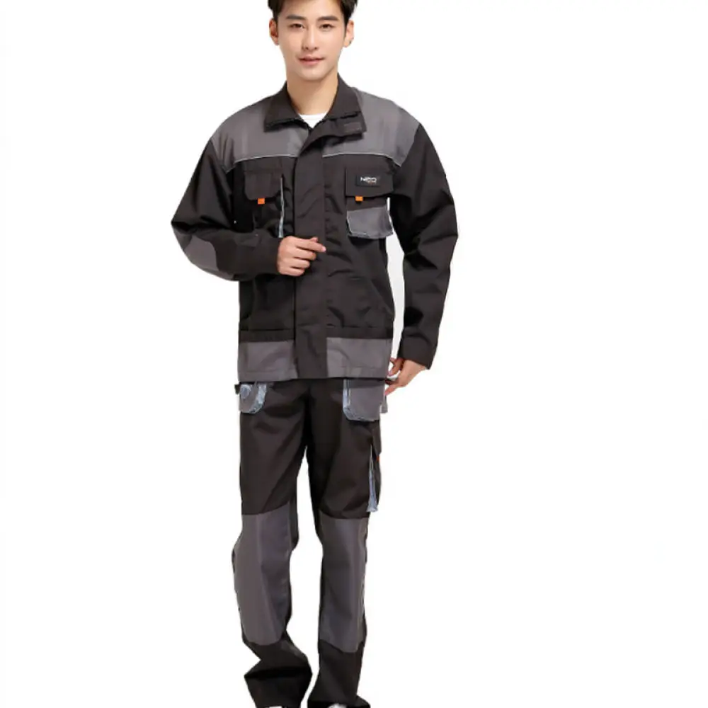 Mens Reflective Industrial Workwear Coveralls Long Sleeve Mechanic Uniform Safety Protective Suit For Auto Repair Shop Warehouse