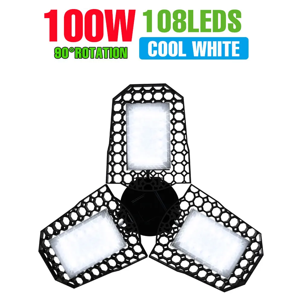 E27/E26 LED Gloeilamp 220V Garagelamp Vervorming Opvouwbare Spots 110V 100W 200W 300W Voor Thuis Magazijn Workshop Kelder