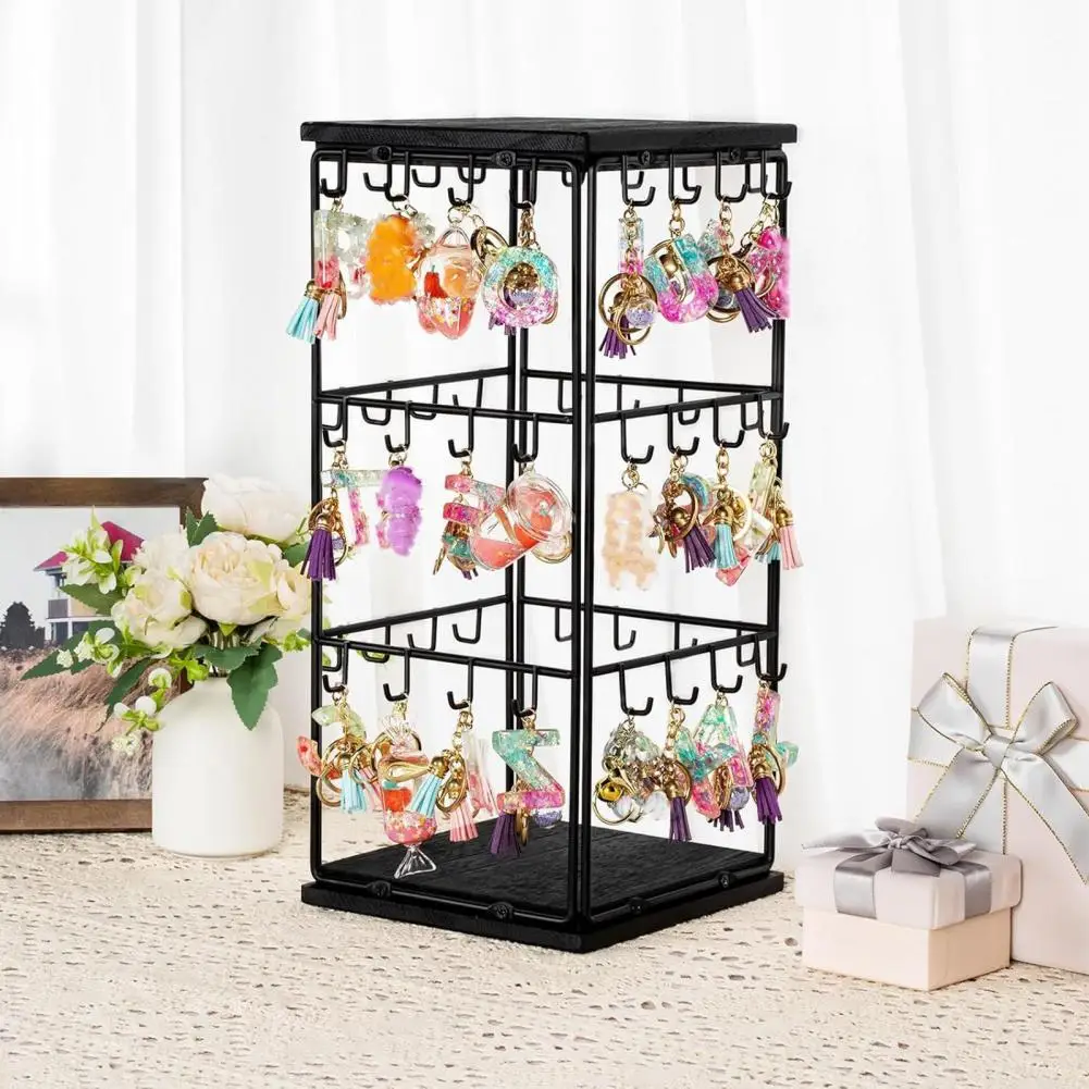 Jewelry Rack Display Stand Earring Display Stand with 48 Hooks All-round Organizer for Craft Fairs Vendors Necklace for 360