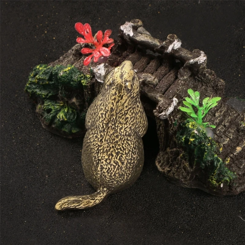  Classical Metal Groundhog Sculpture Detailed Animal Figurine For Living Room Study Shelf Antique Home Accent Decors