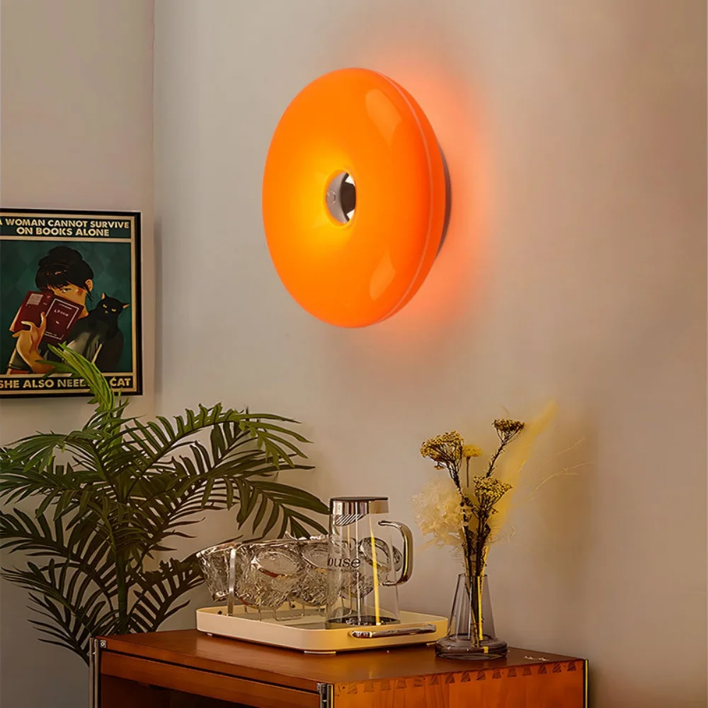 Doughnut Wall Light Acrylic Charging Touch Wall Light Adjustable Brightness Bedroom Living Room Night Light Ambient Lighting