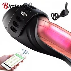 Delay Trainer Glans Massager Vibrator For Men Penis Ring Stimulate Male Masturbators Open-Ended Sex Toys For Men Adult Goods