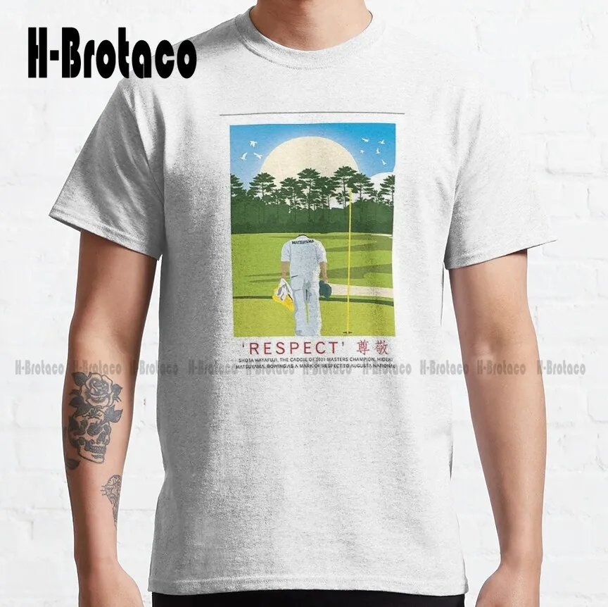 Augusta National Us Masters Hideki Matsuyama Caddie Shota Hayafuji Amen Corner Travel  Classic T-Shirt Mens Workout Shirts Retro