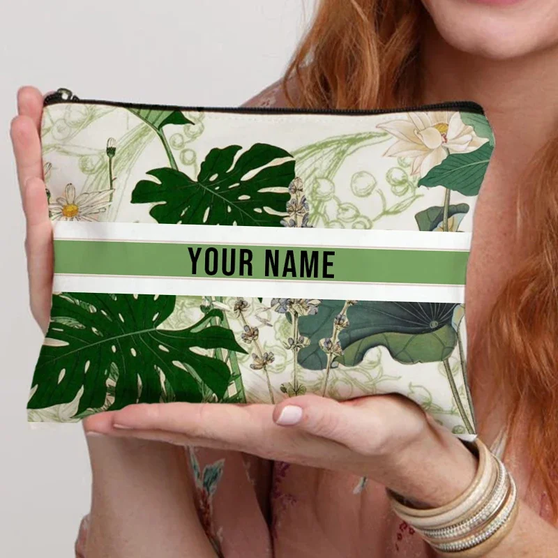 Personalisierter Kosmetik-Organizer mit Namen für Reisen, Bürobedarf, Aufbewahrungstasche aus Canvas, personalisiertes Geschenk, Make-up-Tasche, Federmäppchen, Geldbörse – Detail 7