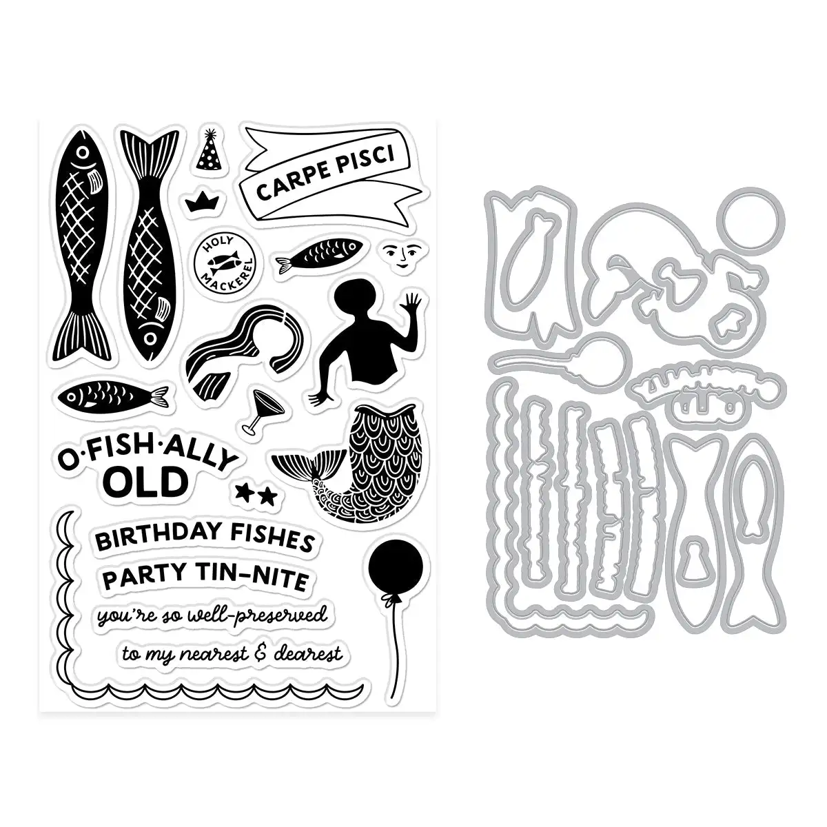 

Valentine 2026 Mermaid Mouth Sardine Metal Cutting Dies Clear Stamps Stencil Hot Foil For DIY Scrapbook Embossing New