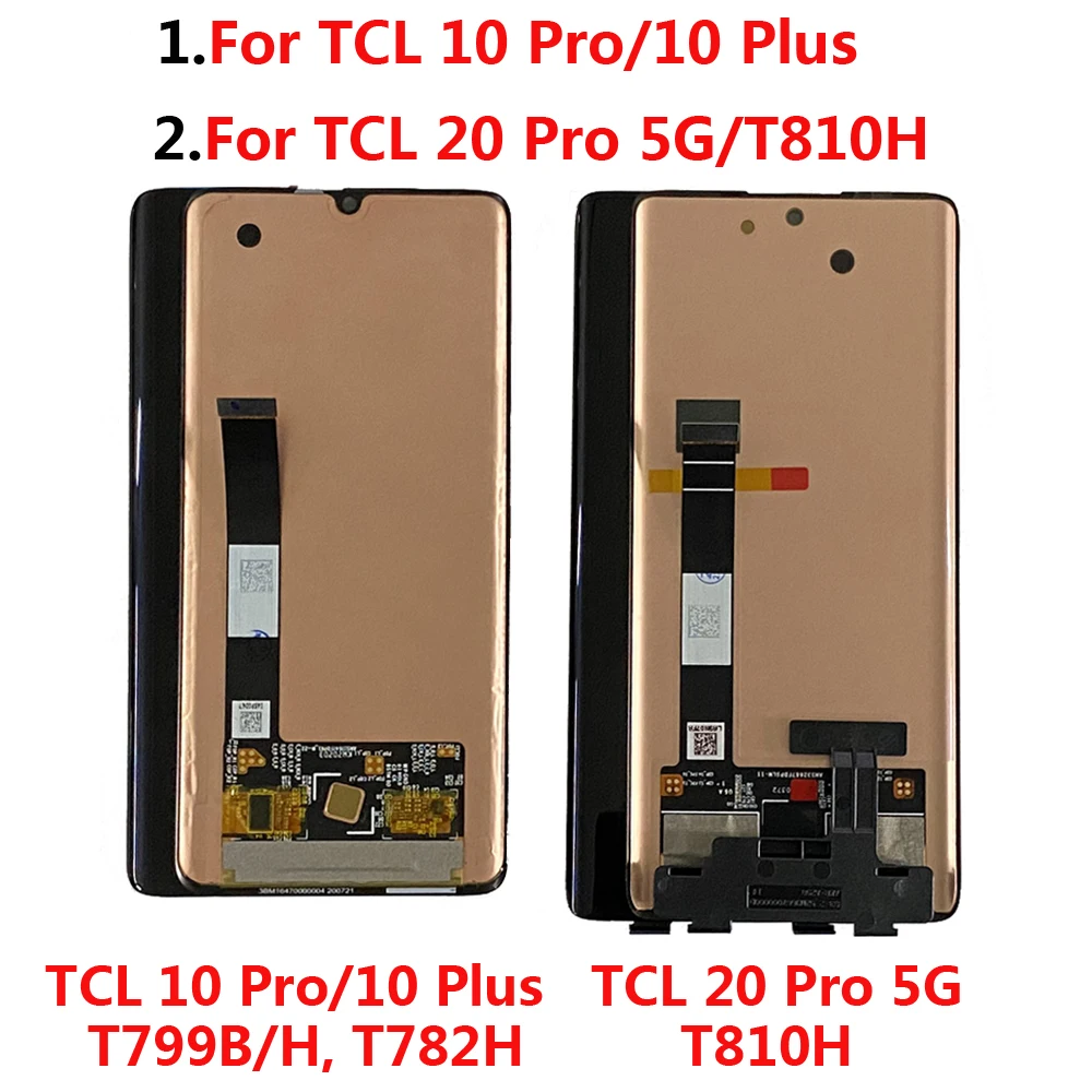 Wyświetlacz AMOLED 6,67" do TCL 20 Pro 5G T810H T810S Ekran dotykowy LCD Digitizer do 6,47" TCL 10 Pro T799B T799H 10 Plus T782H LCD