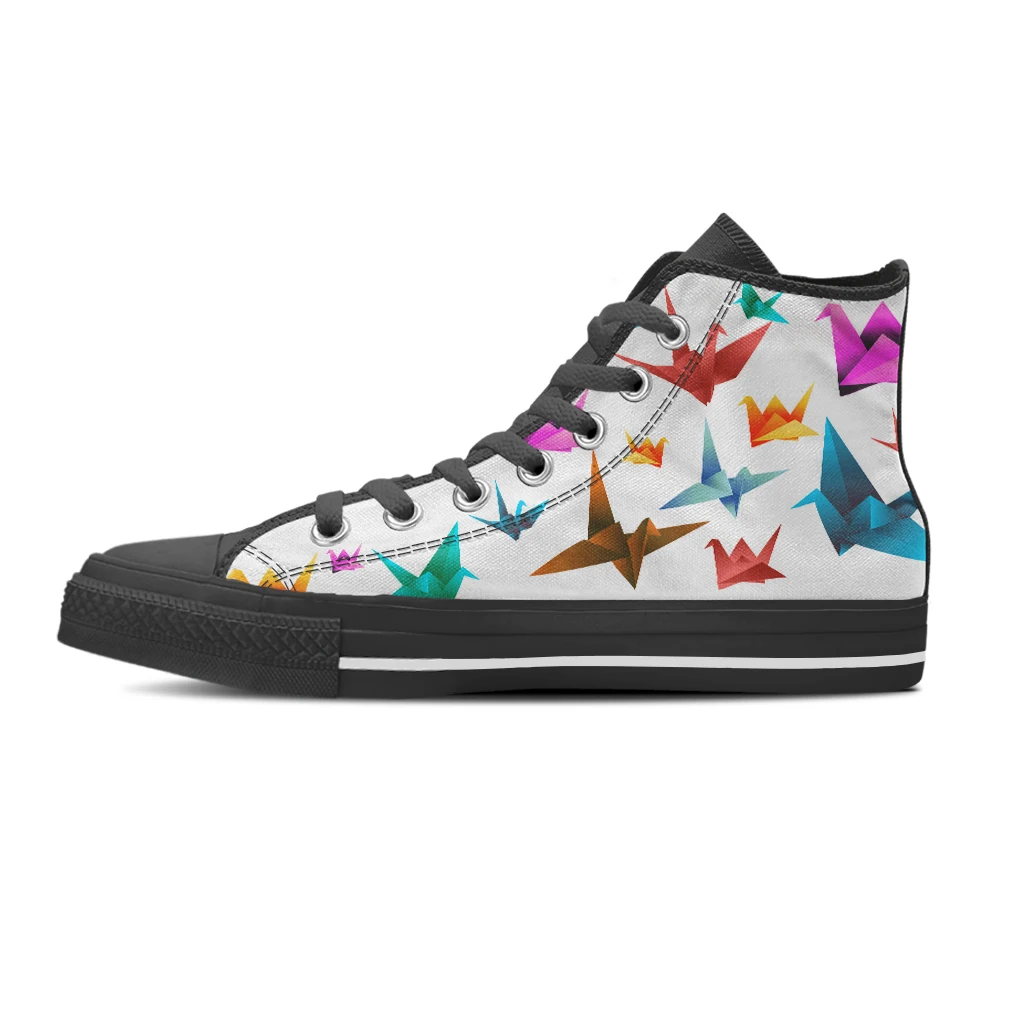 ELVISWORDS Thousands Of Paper Cranes Printed Shoes In Different Colors Women's Vulcanized Shoes Outdoor Shoes Zapatos Mujer