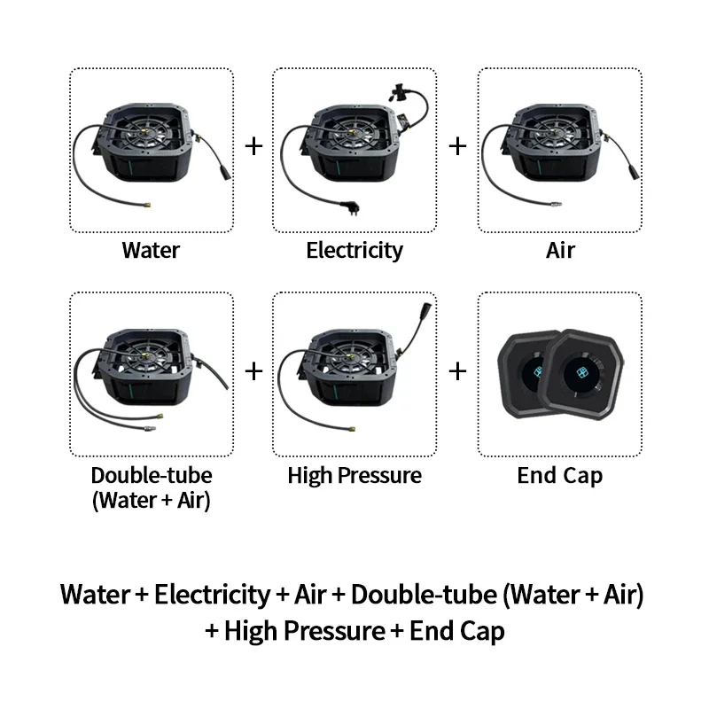 Hot Sale Retractable Car Wash Hose Reel Combination Air Water Electric Hose Reel Box for Professional Auto Detailing
