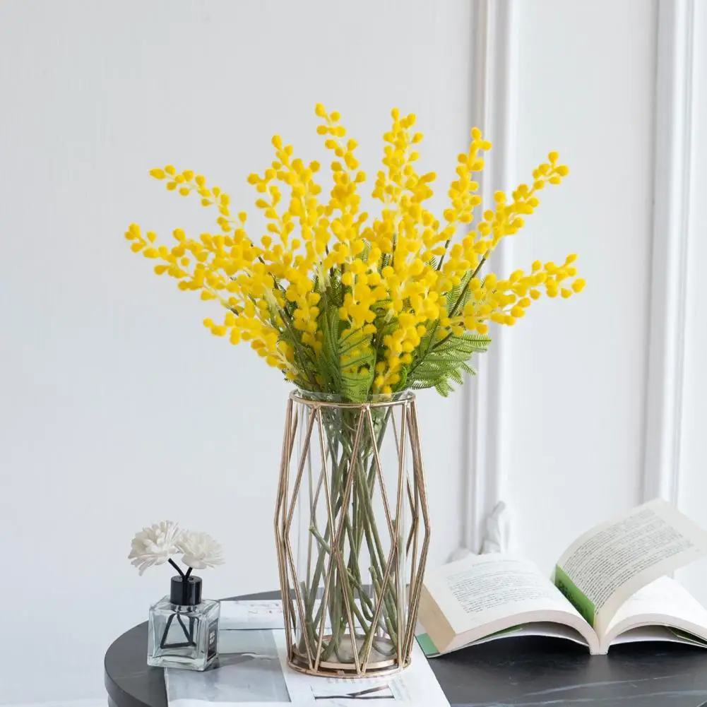 

Artificial Simulation Plastic Albizia Flower,High Quality Faux Floral Bouquet Arrangements for Home Wedding Decoration