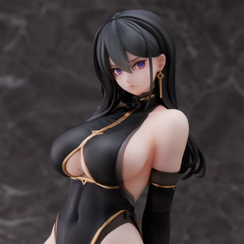 

In Stock 100% Original Miss Black Cheongsam Model Beautiful Young Girl Action Anime Figure Model Collection Decoration Toy Sexy