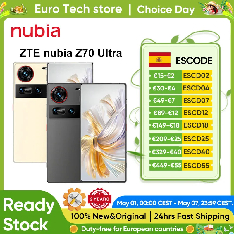 Nubia Z70 Ultra Smartphone 5G 6.85 ''144Hz caméra à affichage complet 6150mAh batterie IP68 étanche NFC Version mondiale 100% nouveau