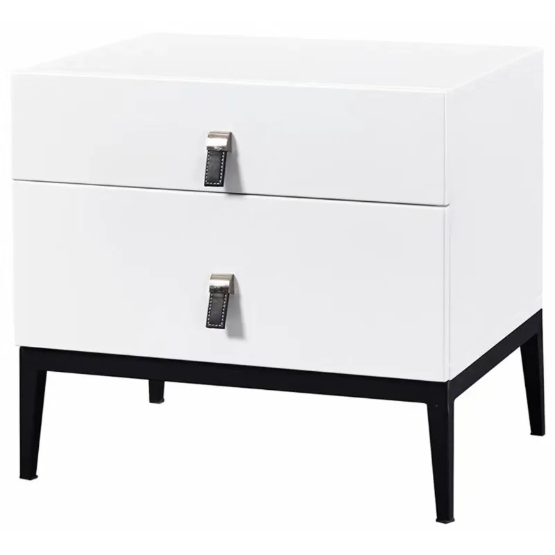 Modern-style Traditional Design Simple Bedside Table An Italian-style Bedside Cabinet With Two Drawers Bedroom Furniture