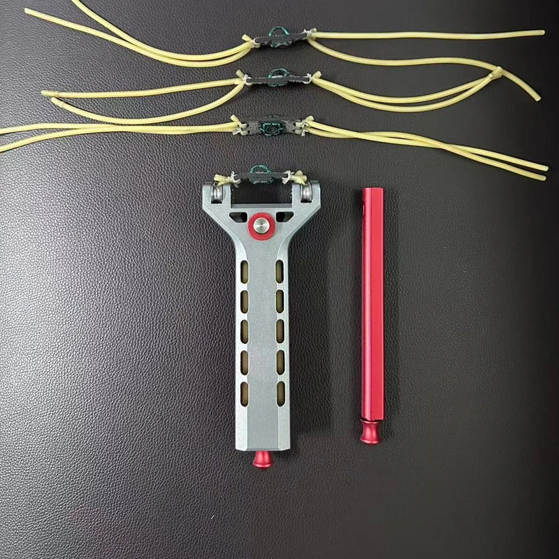 1SET Outdoor Portable EDC Aluminum Alloy Automatic Loading Rapid Fire Tactical Slingshot Suit Camping Car Emergency Tool