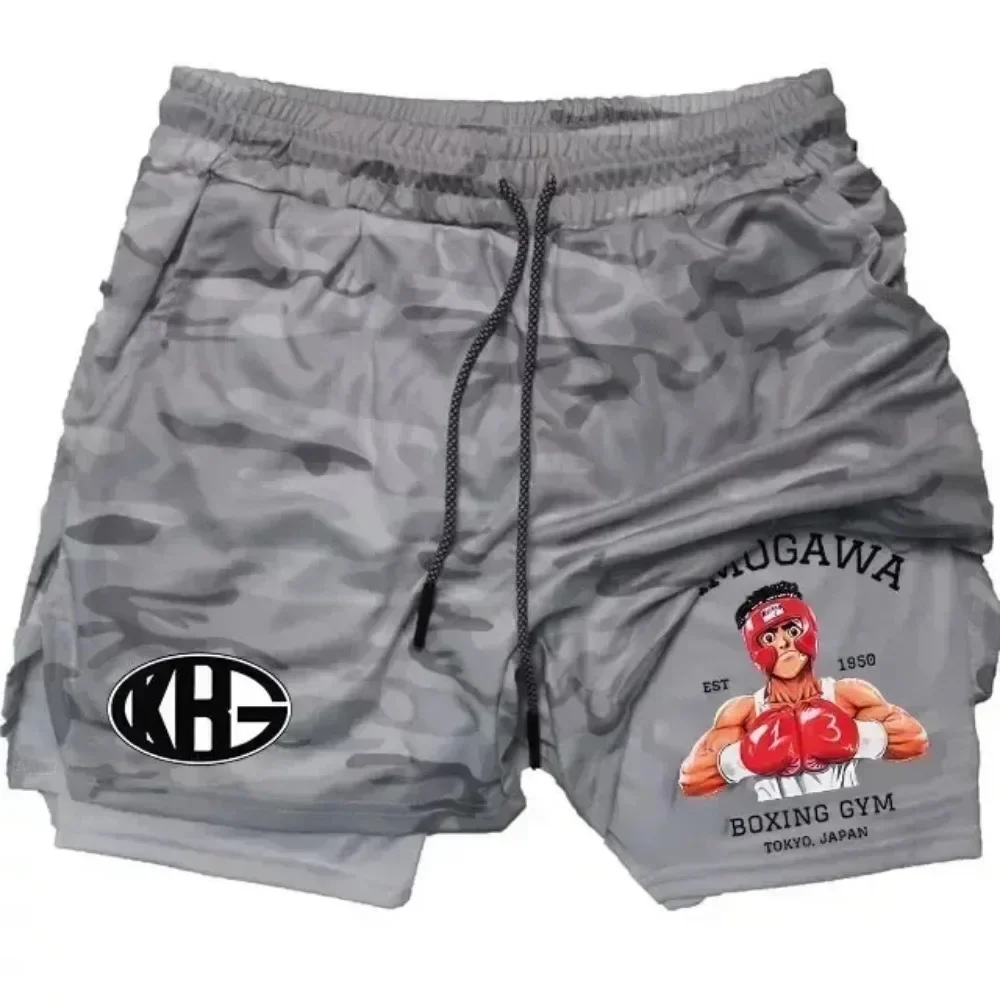 

Compression Shorts Men's 2-in-1 Performance Fitness Shorts Pocket Drawstring Quick Dry Running Workout Summer Sportswear M-3XL