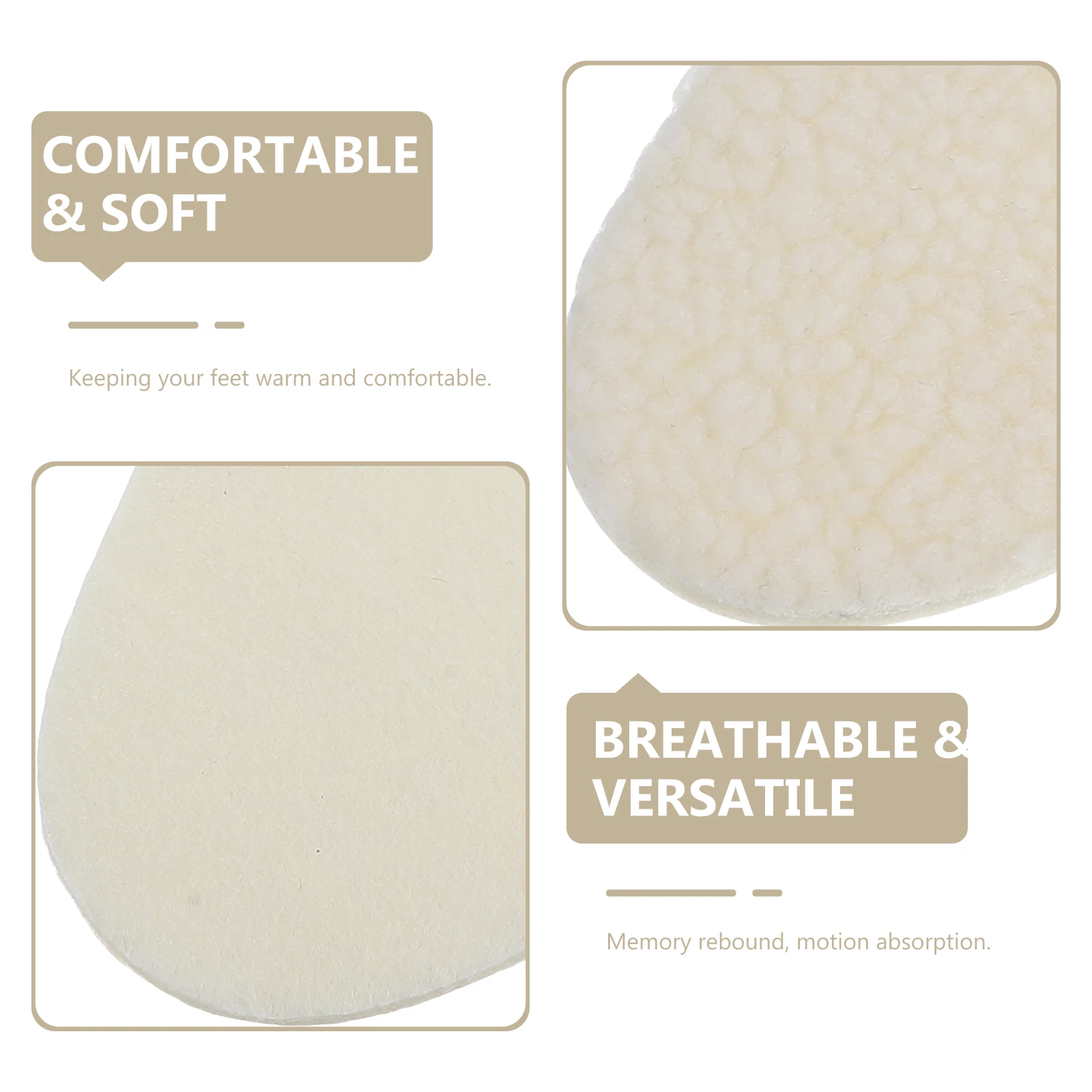 

Winter Warm Insoles Thickened Shoe Inserts For Men Women Breathable Anti-Pressure Footbed Memory Rebound Cotton Lined Shoe