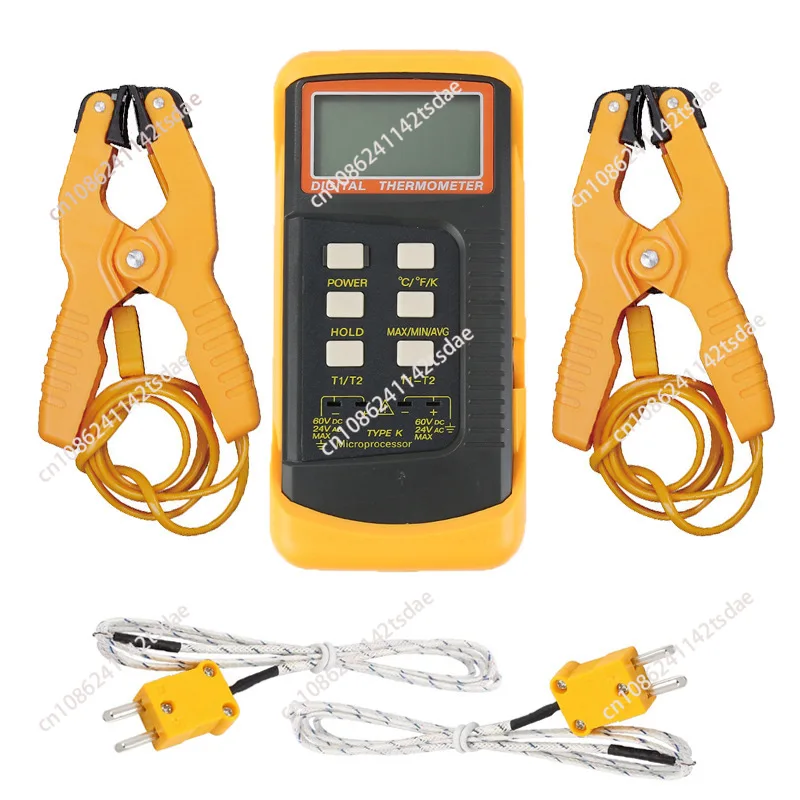 

Temperature Clamp Double Channel Contact Industrial Thermometer Thermocouple Measurement