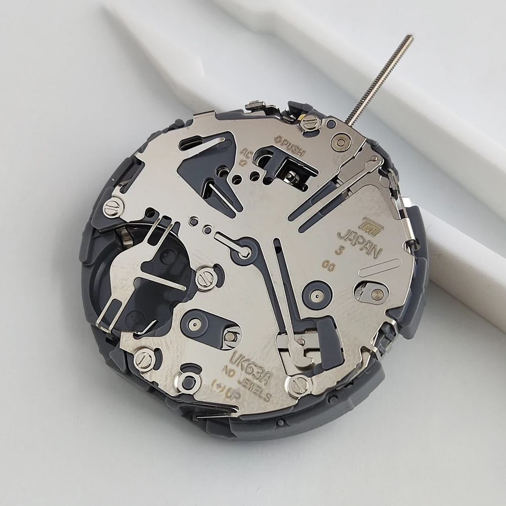 Кварцевые часы-хронограф, черный Высокоточный сменный механизм для наручных часов VK SERIES VK63, часы с 3 часовыми позициями, с одним циферблатом