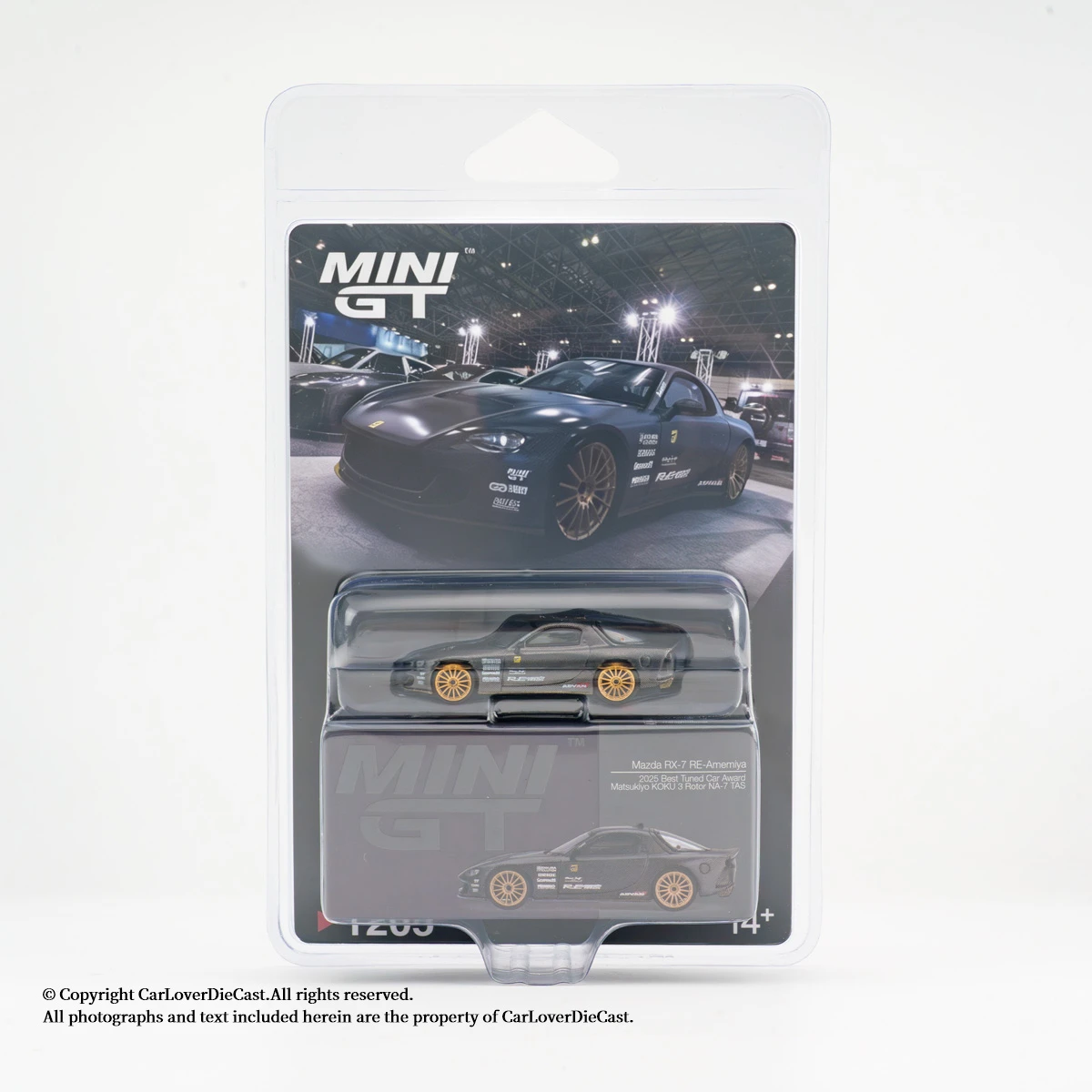 MINI GT 1:64 Mazda RX-7 RE-Amemiya Matsukiyo KOKU 3 (Blister Hanging Card Packaging) Alloy Die Cast Car Model Collection