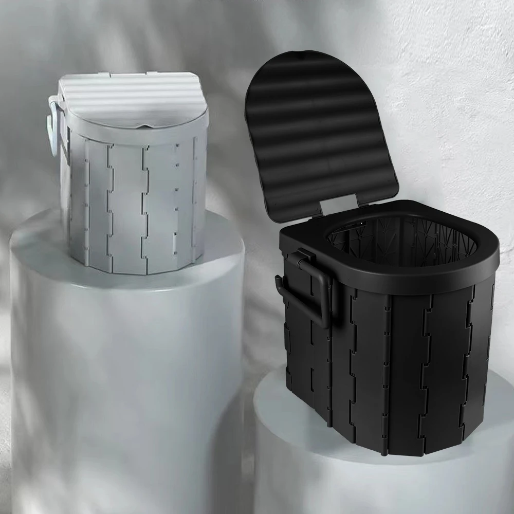 Travel Bucket Toilet Seat Portable Folding Toilet with Lid Emergency Toilet Car Folding Toilets Camping Toilet