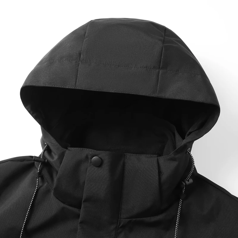 Autumn/Winter Men\'s Windbreaker Casual Fashion Detachable Hat Solid Color 3-in-1 Jacket Outdoor Waterproof Couple Charge Jacket