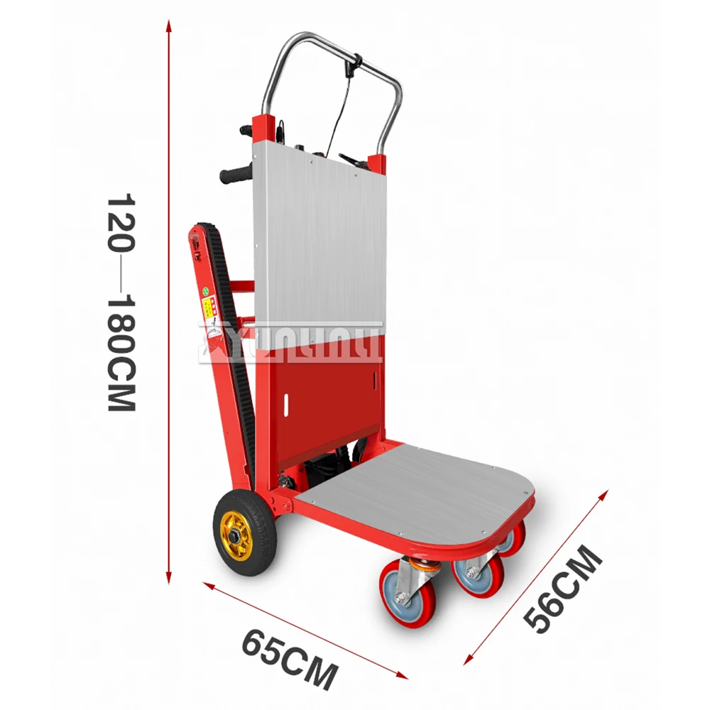 400kg Big Wheel Electric Stair Climbing Car, Climbing Cart Crawler-Type up and down Stair Climber Folding Vehicle Cargo Trolley