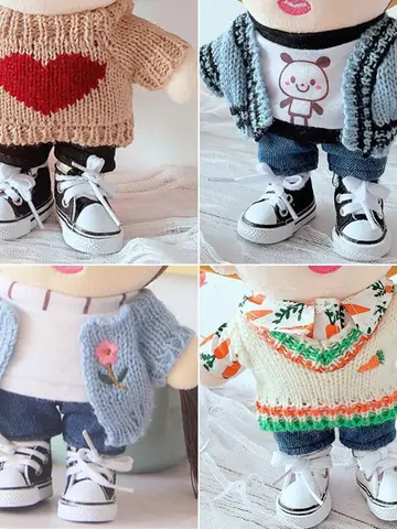 20cm Soft Animal Dolls Clothes Mini Yellow Duck Plush Toy Clothes Cute Plush Dolls Sweater Kids Toy Gifts