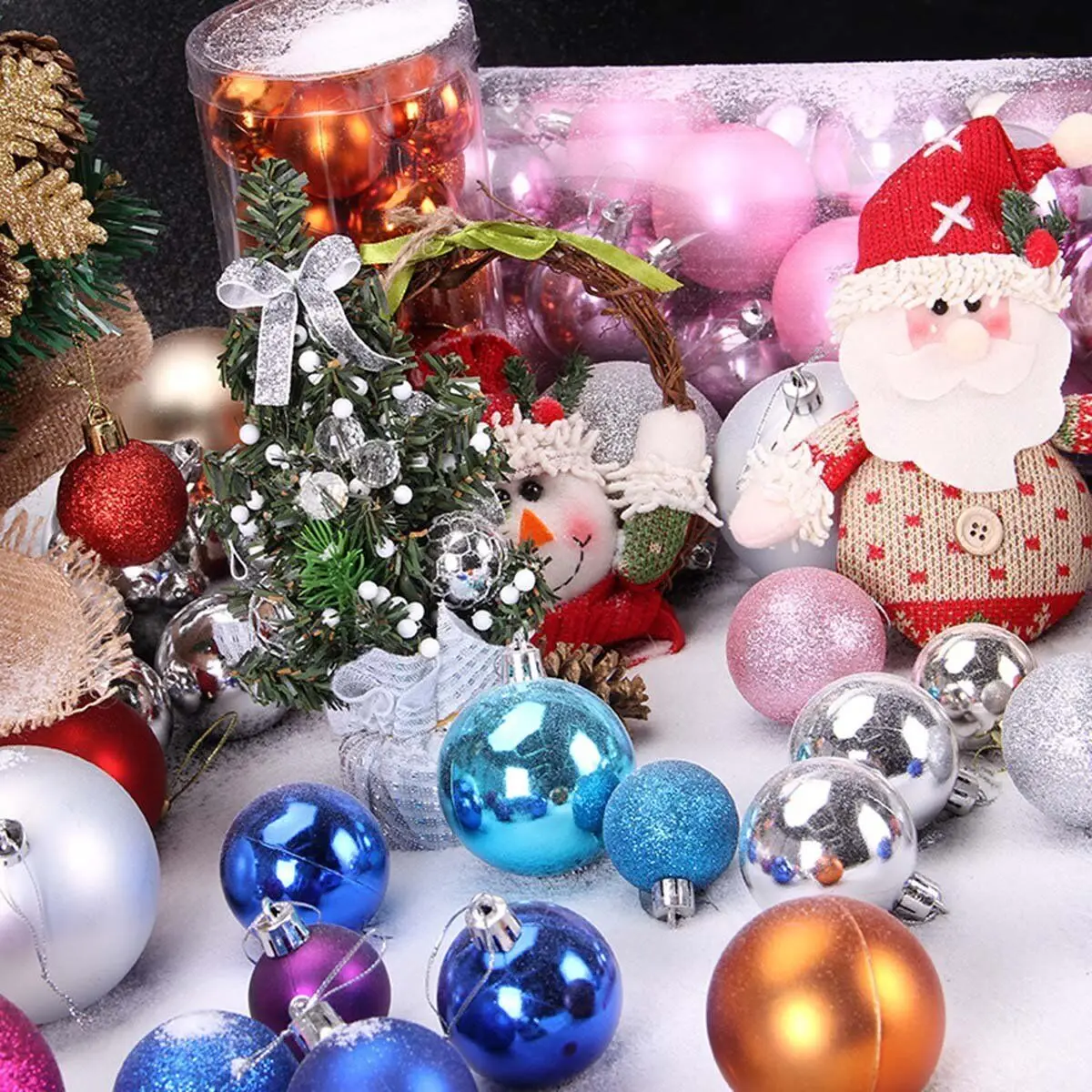 30mm Christmas Decor Baubles Tree Xmas Balls Party Wedding Ornament 24pcs 2025 Hppy New Year Christmas Hanging Accessories