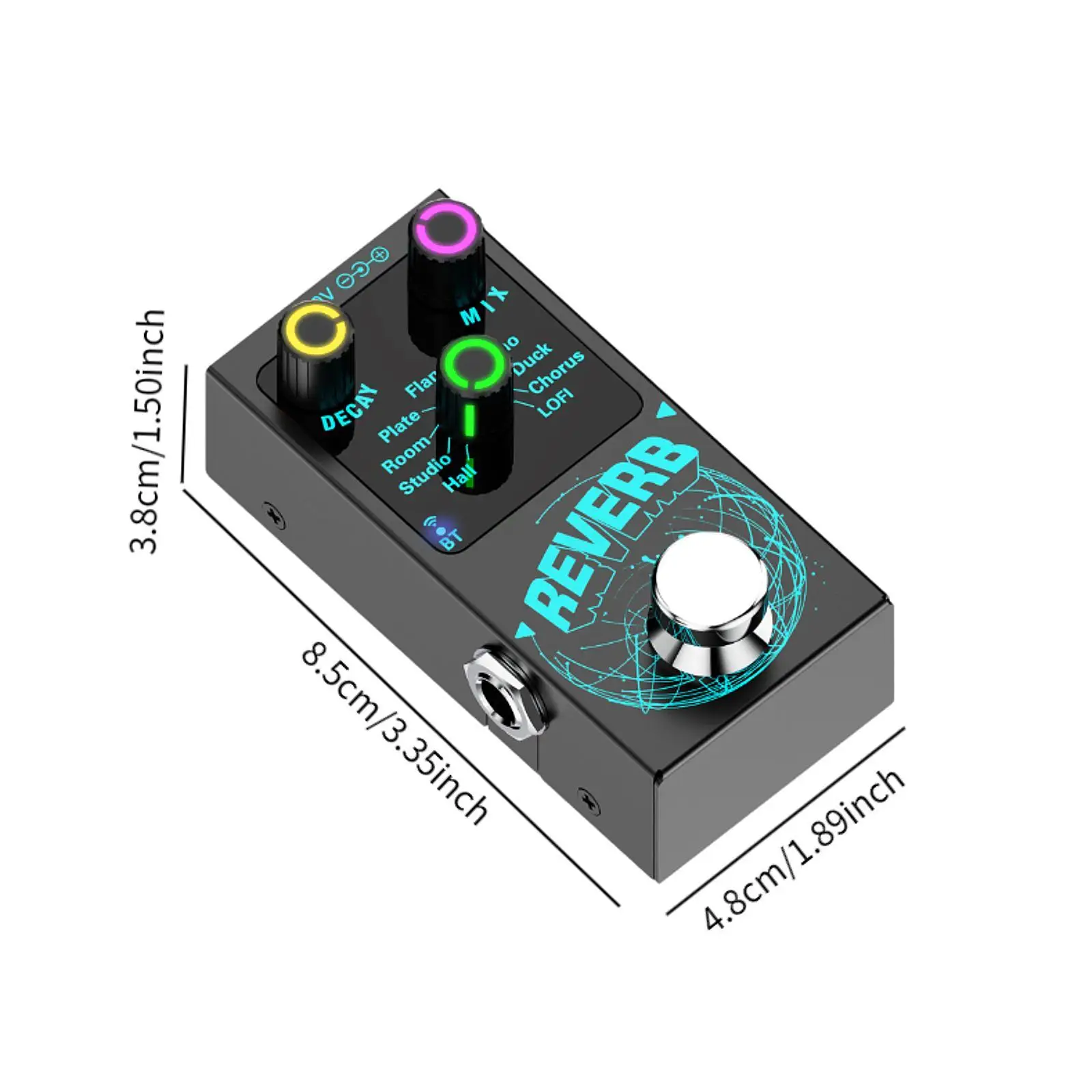 

Guitar Reverb Effect Pedal 9 Reverb Types Mini Portable True Bypass Reverb Pedal for Concert Performing Travel Recording Bass