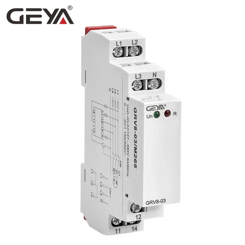 GEYA GRV8-03 Phase Sequence Relay and Phase Failure Protection Relay 8A 10A 1SPDT 2SPDT Phase Relay