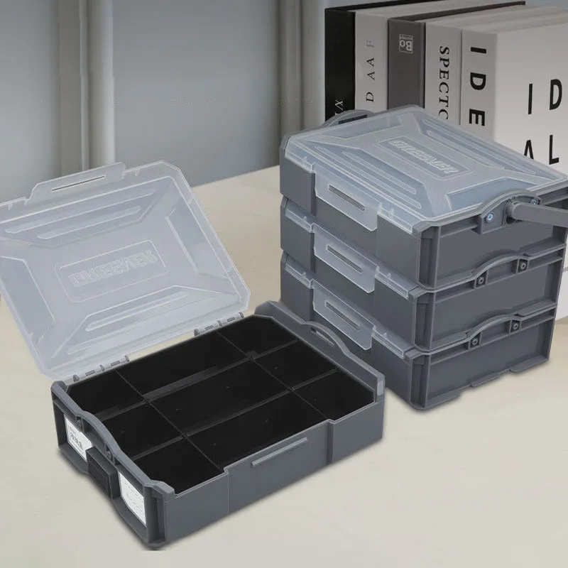 Stackable Tool Box Portable Tool Parts Storage Boxes Multifunctional Hardware Organizer Case Separate Detachable Parts Boxes