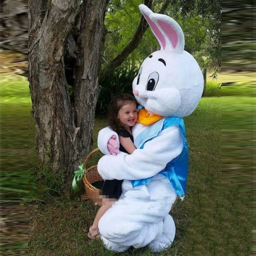 Cosplay Easter Bunny Rabbit Cartoon Mascot Costume cerimonia pubblicitaria compleanno Fancy Dress Party Animal carnival eseguire puntelli