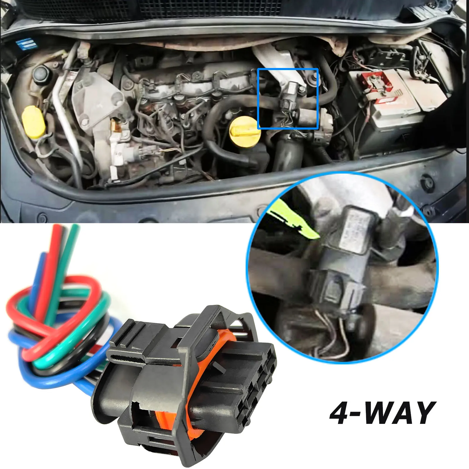 Picture 5: 2x Manifold Air Pressure MAP Sensor Connector Plug For Renault Megane Laguna Scenic 2 0281002709