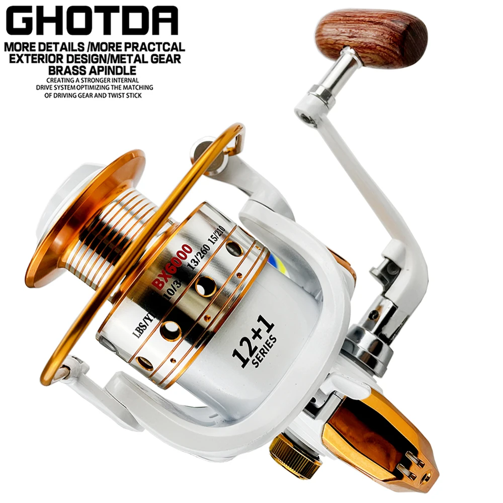 GHotda Lightweight Spinning Reel 1000 2000 3000 4000 5000 6000 Fishing Reels Tackle for Trout Peche Bass Pike