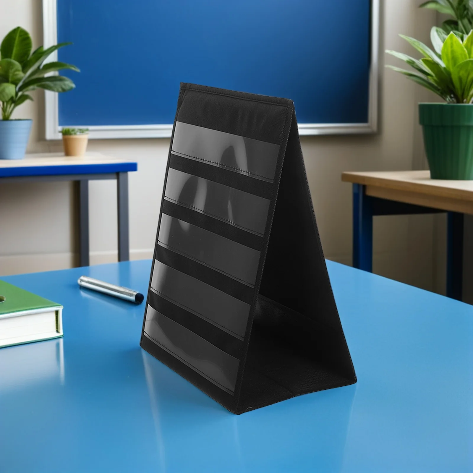 

Desktop Tabletop Pocket Chart 43x33cm Folding Double Sided Portable Standing Organizer for Classroom Home School Calendar