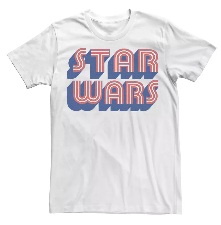 Star Wars men's short-sleeved T-shirt, sci-fi retro streetwear, metal figure lightning logo, strong collage power, daily gift