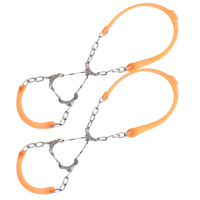 2pcs Ice Crampons Snow Guards Shoe Chains for Hiking Boots Spikes Traction Anti Slip Orange Grips Lightweight Durable Camping