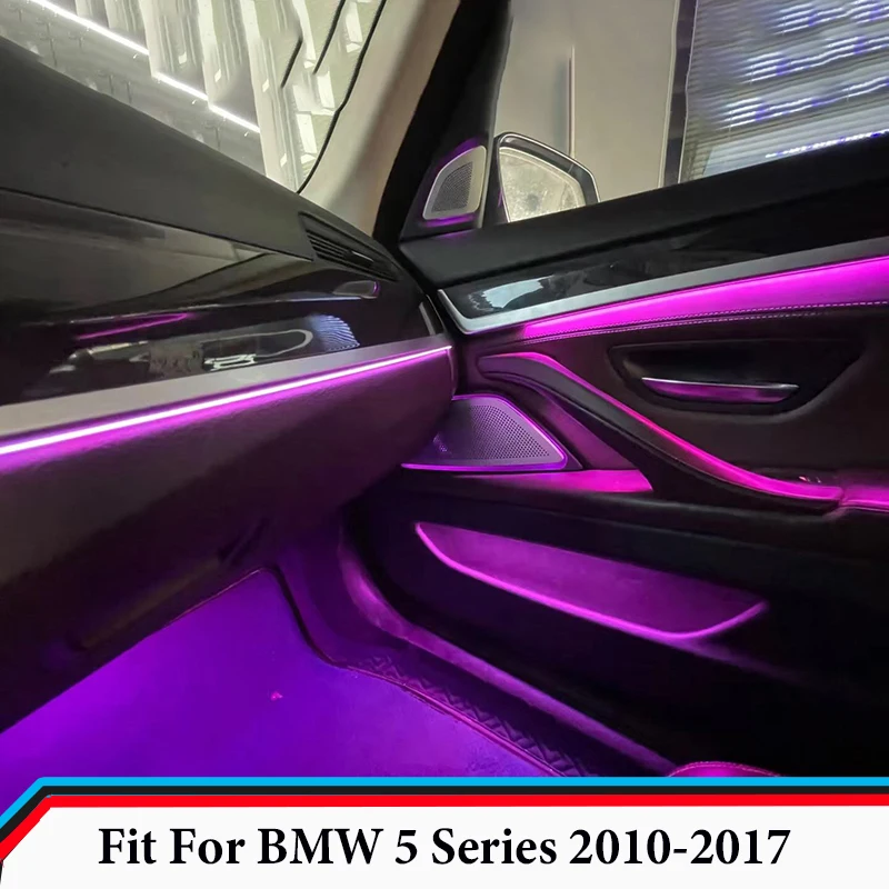 LED Ambient Lights Speaker Cover Fit for BMW 5 Series 2010 2011 2012 2013 - 2017 Interior Door Panel Trims Lamp and Horn Cover