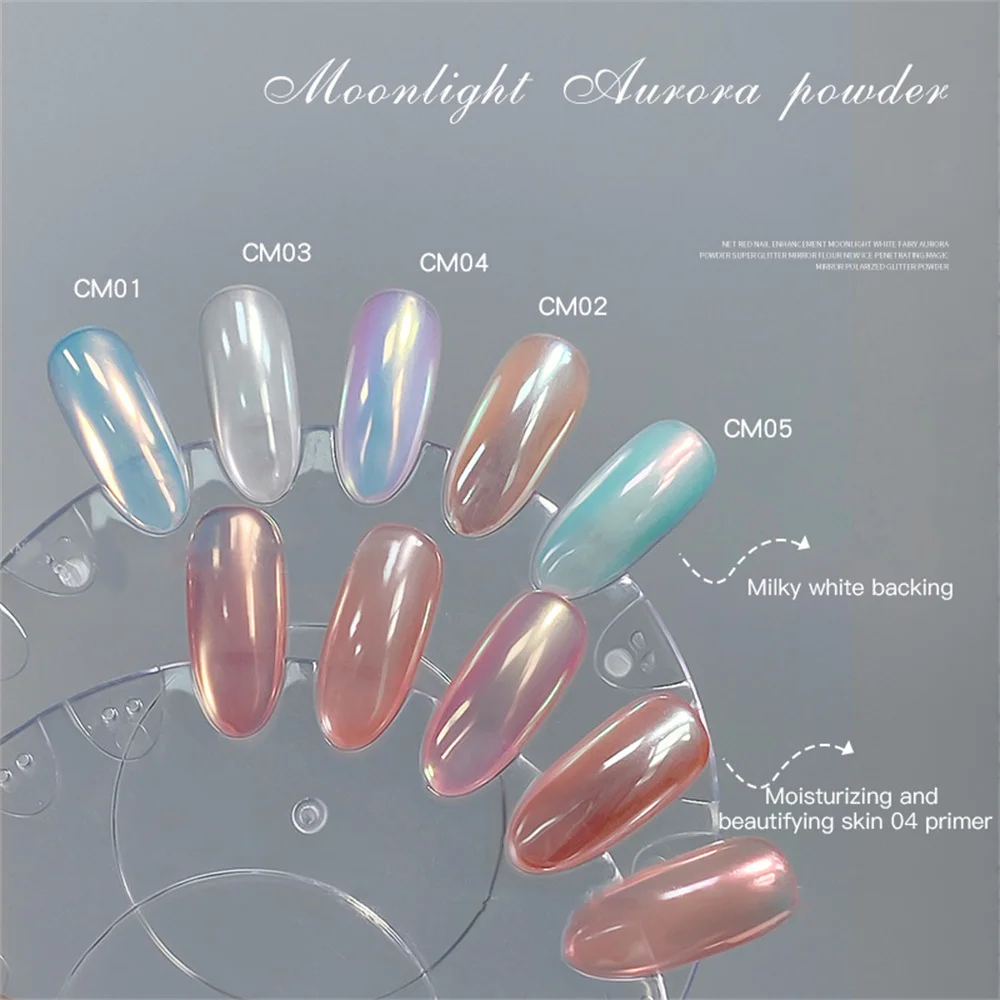 Uv Gel Polish Manicure Aurora Poeder Parelmoer Beginner Wit 0.4G Nail Accessoires Aurora Parel Ijs Nagel Glitter Poeder